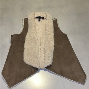 Suede and Faux Fur vest